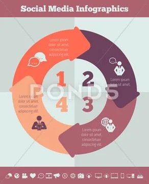 Social Media Infographic Template. Stock Illustrationen