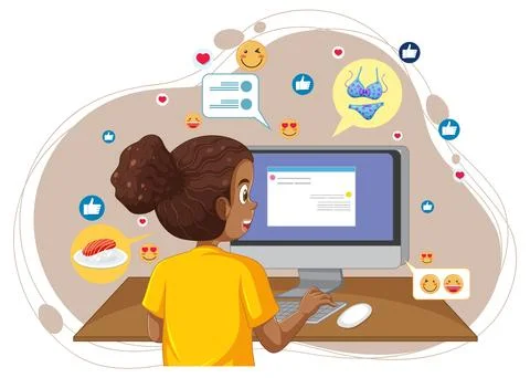 Social Media Interaction Illustrazione stock
