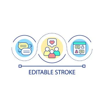 Social media interaction loop concept icon Illustrazione stock