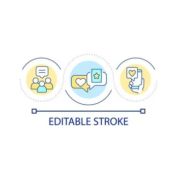 Social media interaction loop concept icon Stock Illustration