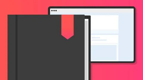 Social Media Interface with Book Focus Stock Illustration