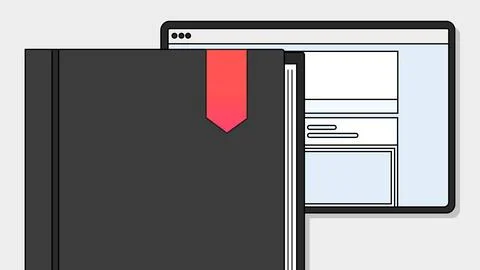 Social Media Interface with Book Focus Stock Illustration