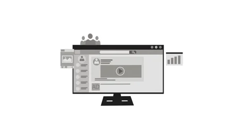 Social Media Interface on Computer Screen Animation Stock Footage 326969863