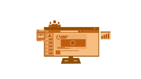 Social Media Interface on Computer Screen Animation Stock Footage 326969918