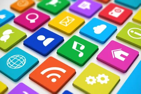 Social media keyboard Stock Illustration