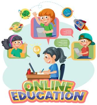 Social media kid vector concept Stock Illustration