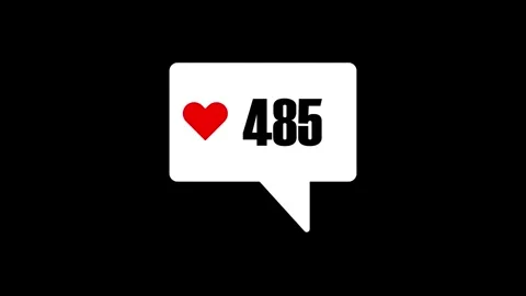 Social media likes increase with animated notification bubbles on a dark ba.. Stockbeeldmateriaal 342248205