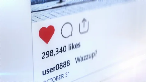 Social media likes, number of likes growing, vanity, popularity, Instagram fame Stock Footage