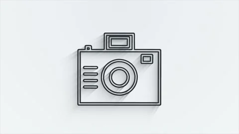 Social media line shadow icon design isolated on white background. Outline web Stock-Footage 153864704