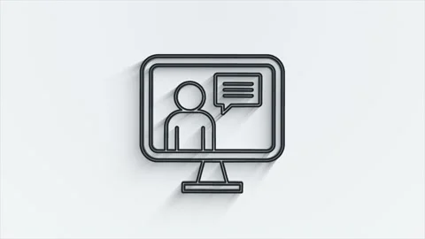 Social media line shadow icon design isolated on white background. Outline web Vídeo Stock 153867482