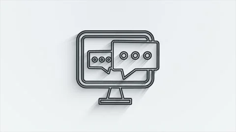 Social media line shadow icon design isolated on white background. Outline web Vídeos de archivo 153868516