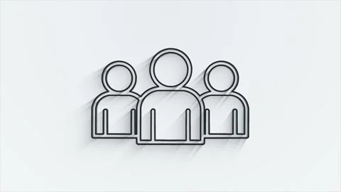 Social media line shadow icon design isolated on white background. Outline web Vídeo Stock 153868892