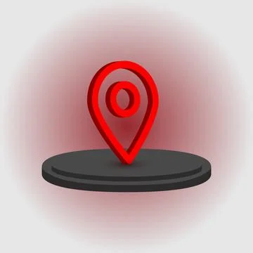 Social media location 3d render icon Stock Illustration