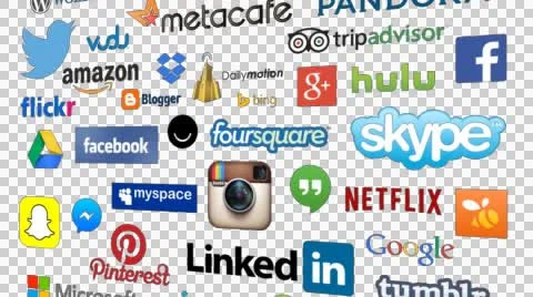 Social Media Logo Loop with Alpha Video stock 42711201