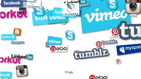 Social Media Logo Loop Stock Footage 39392966