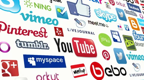 Social Media Logos Stock Footage 31742790