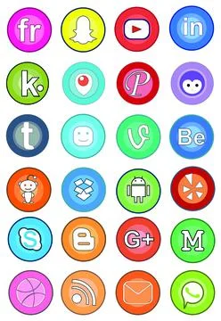 Social media logos Stock Illustration