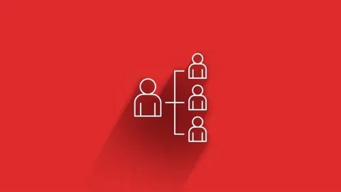 Social media long shadow icon design isolated on red background. Outline web Видео 153800904