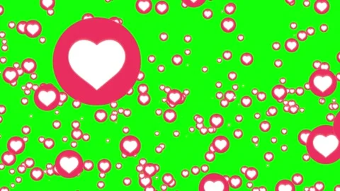 Social media loop of animated flying like hearts on green screen isolated bac Stock Footage 144179438