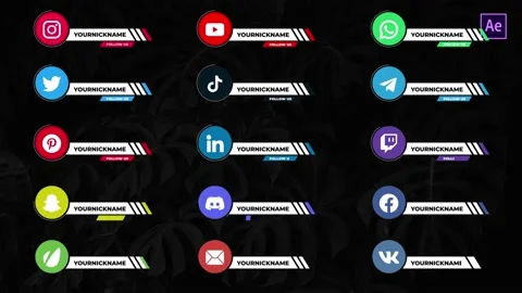 Social Media Lower Thirds After Effects V.3 库存 After Effects