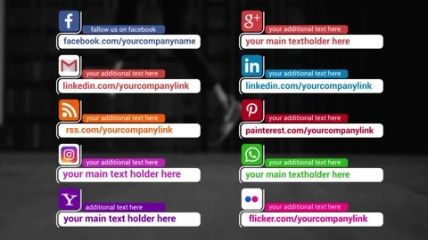 Social Media Lower Thirds 스톡 After Effects