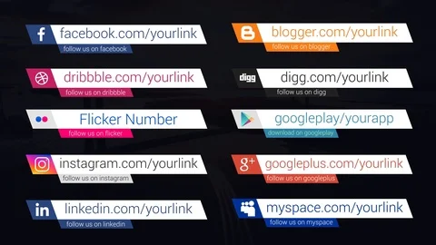 Social Media Lower Thirds After Effects素材