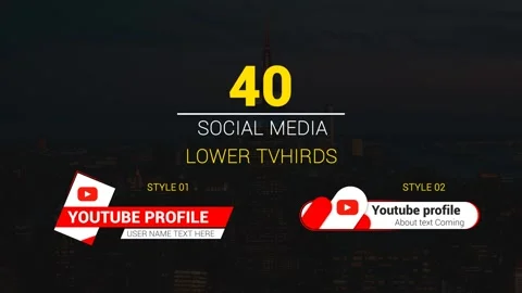 Social Media Lower Thirds Stock After Effects