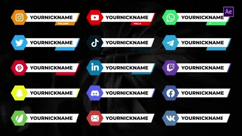Social Media Lower Thirds Stock After Effects