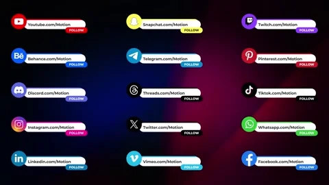 Social Media Lower Thirds  After Effects	Stock