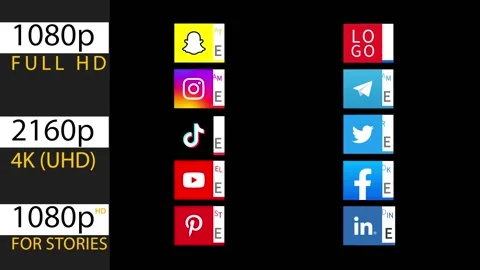 Social media lower thirds Animation for use on videos Stock After Effects