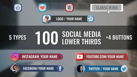 Social Media Lower Thirds Pack Stock After Effects