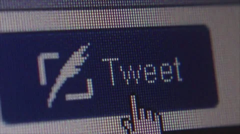 Social Media Macro Close Up of Twitter: User Clicks Tweet Button Stock Footage