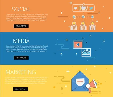 Social media marketing banner design Stock Illustration