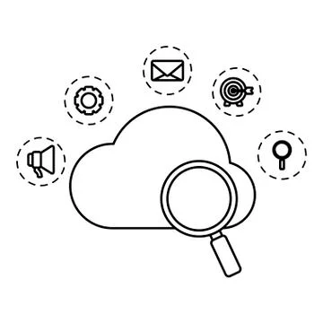 Social media marketing with cloud computing Stock Illustration