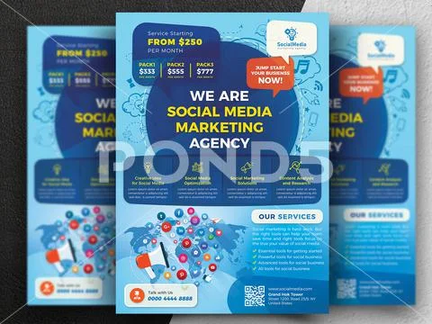 Social Media Marketing Flyer PSD Template