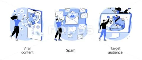 Social media marketing strategy abstract concept vector illustrations. Stock Illustrationen