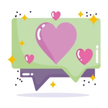 Social media, message texting and chat bubbles in cartoon style Stock Illustration