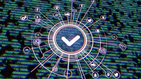 Social Media Network Connection On Binary Code Matrix Background. Stock Footage 194796101