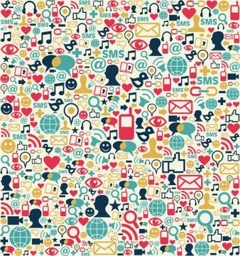 Social media network icons pattern Illustrazione stock
