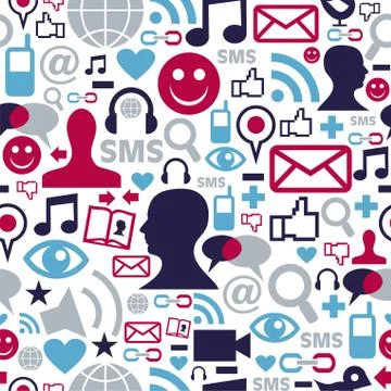 Social media network icons pattern Stockillustratie