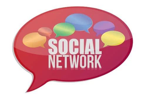Social media network message icon illustration design over white Stock Illustration