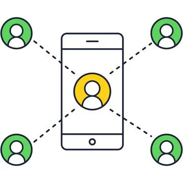 Social media network mobile app vector icon Illustrazione stock