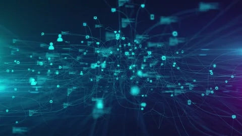Social Media Network Nodes Digital Connectivity Sharing Stock Footage 302888200