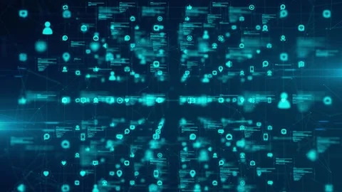 Social Media Network Nodes Digital Connectivity Sharing Stock Footage 302888937