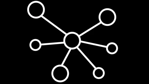Social media networking and connection technology icon animated video Stock Footage 307387366