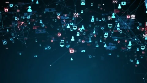 Social media networking user-generated content Digital connections Stock Footage 247677497