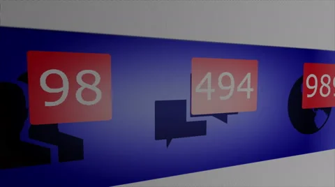 Social media notification counters Stock Footage 64622343