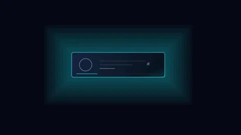 Social media notification pop up digital interface with futuristic HUD glowin Video stock 345831364