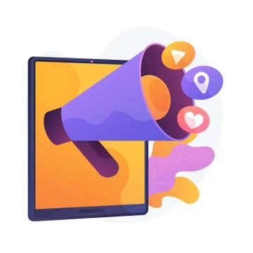 Social media notification vector concept metaphor. Stock Illustration
