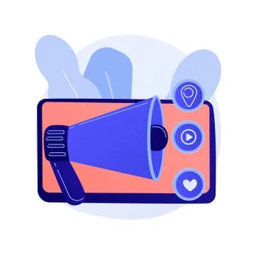 Social media notification vector concept metaphor. Stock Illustration
